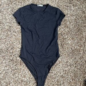 Zara Black Short Sleeve Bodysuit